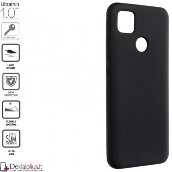 Silikoninis 1mm. storio dėklas - juodas (Xiaomi Redmi 9C)